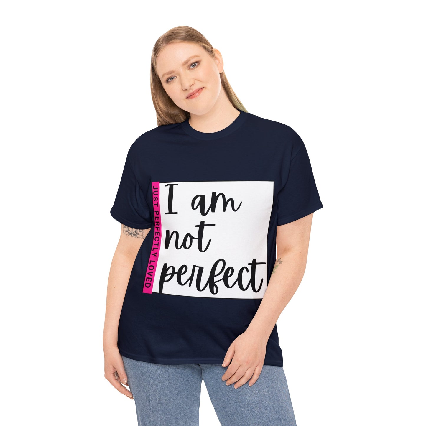 Unisex Heavy Cotton Tee - I am not perfect, just perfectly loved