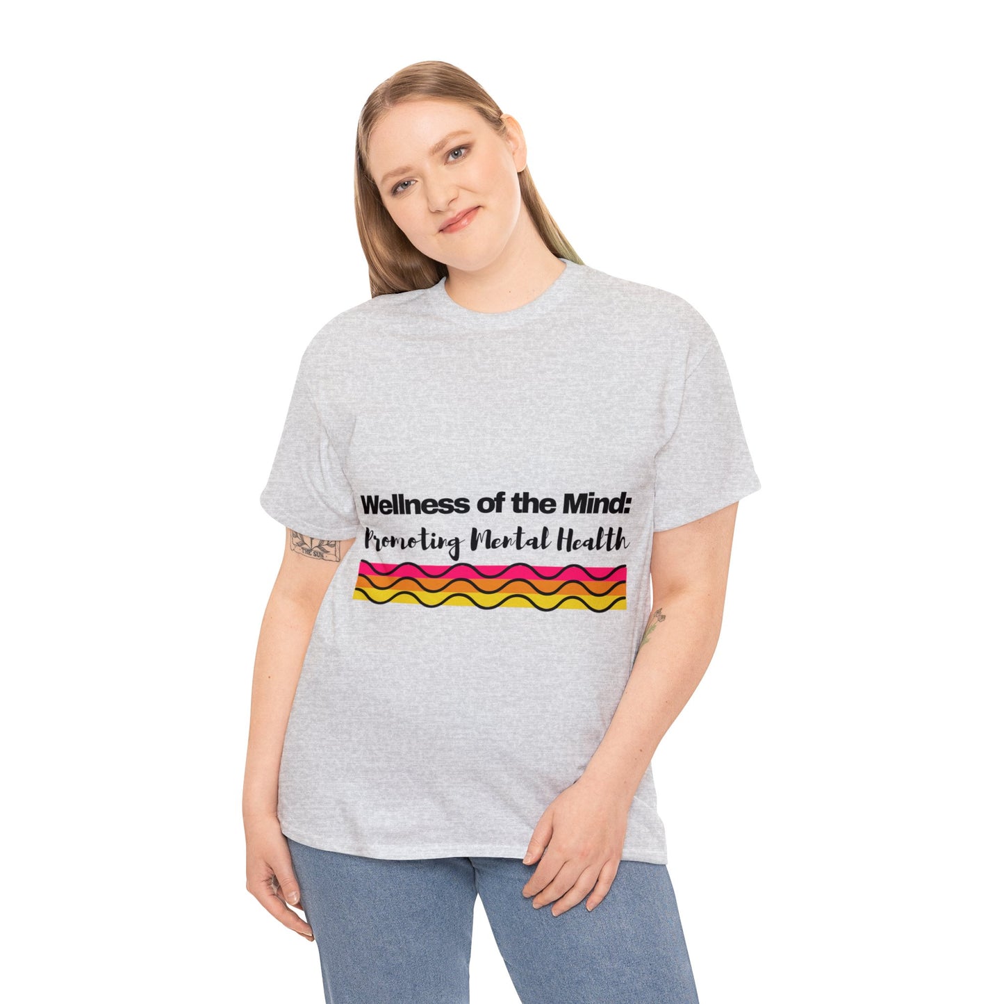 Unisex Heavy Cotton Tee - Wellness of the Mind: Promoting Mental Health