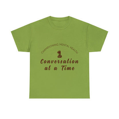 Unisex Heavy Cotton Tee - Championing Mental Health, One Conversation at a Time