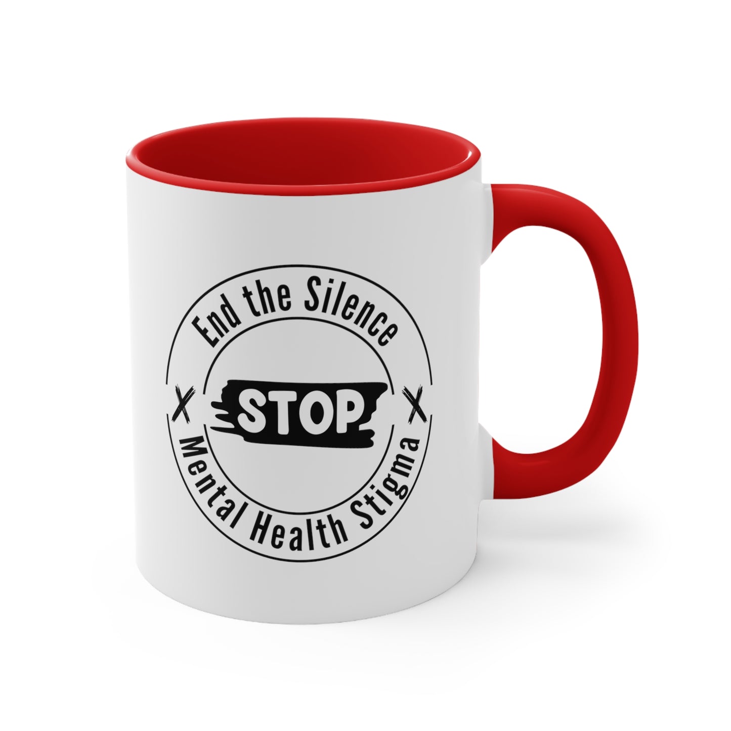 Accent Coffee Mug - End the Silence, STOP Mental Health Stigma