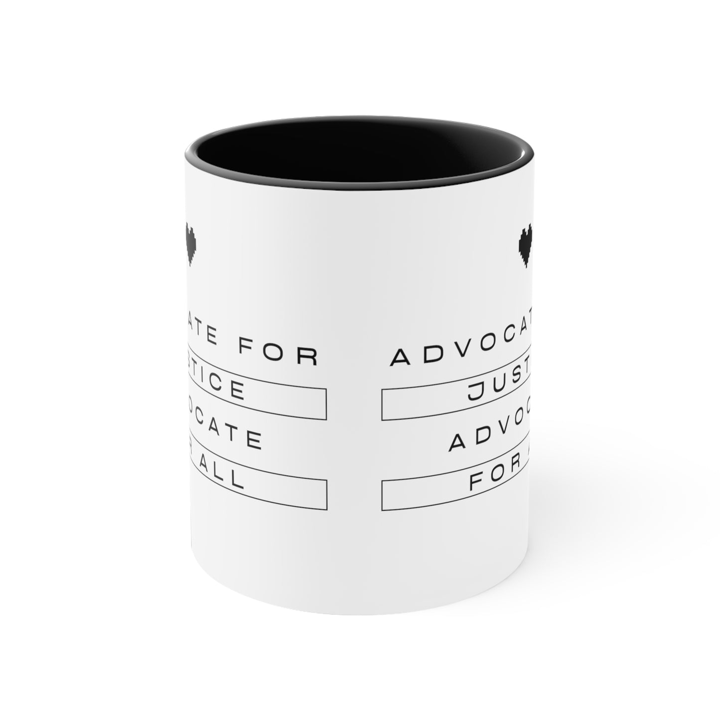 Accent Coffee Mug - Advocate for Justice, Advocate for All