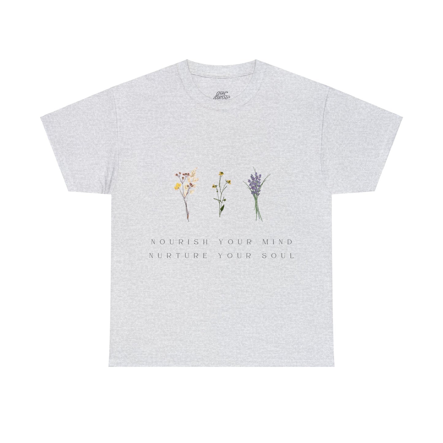 Unisex Heavy Cotton Tee - Nourish Your Mind, Nurture Your Soul