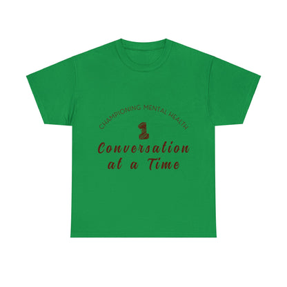 Unisex Heavy Cotton Tee - Championing Mental Health, One Conversation at a Time