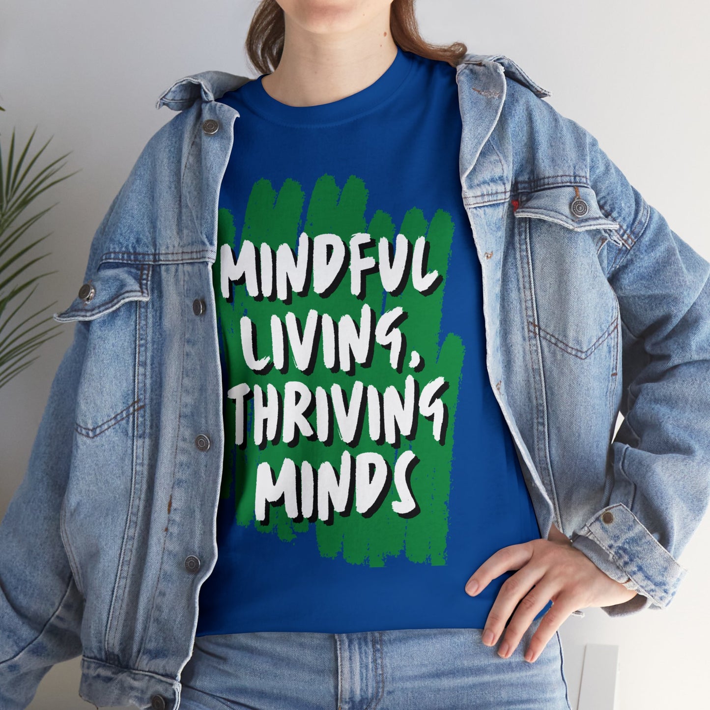 Unisex Heavy Cotton Tee - Mindful Living, Thriving Minds