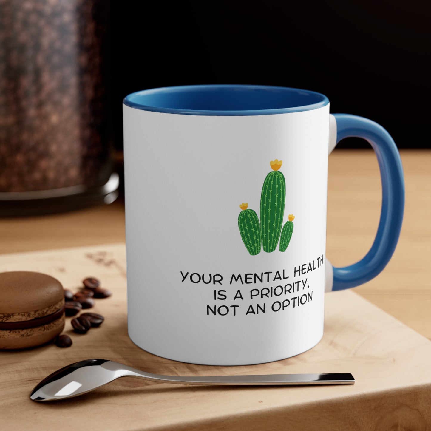 Accent Coffee Mug - Your Mental Health is a Priority, Not an Option