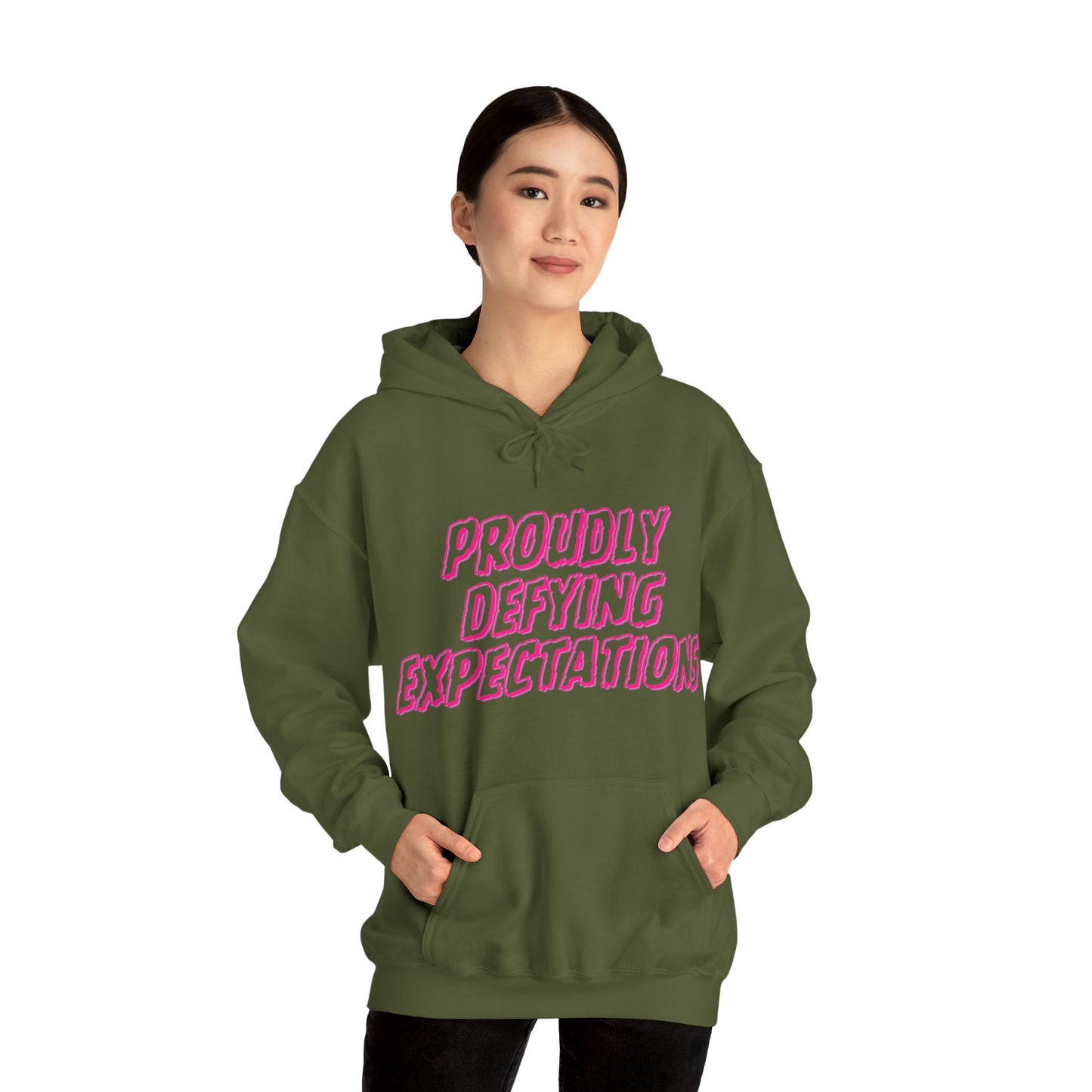 Unisex Hooded Sweatshirt - Proudly Defying Expectations