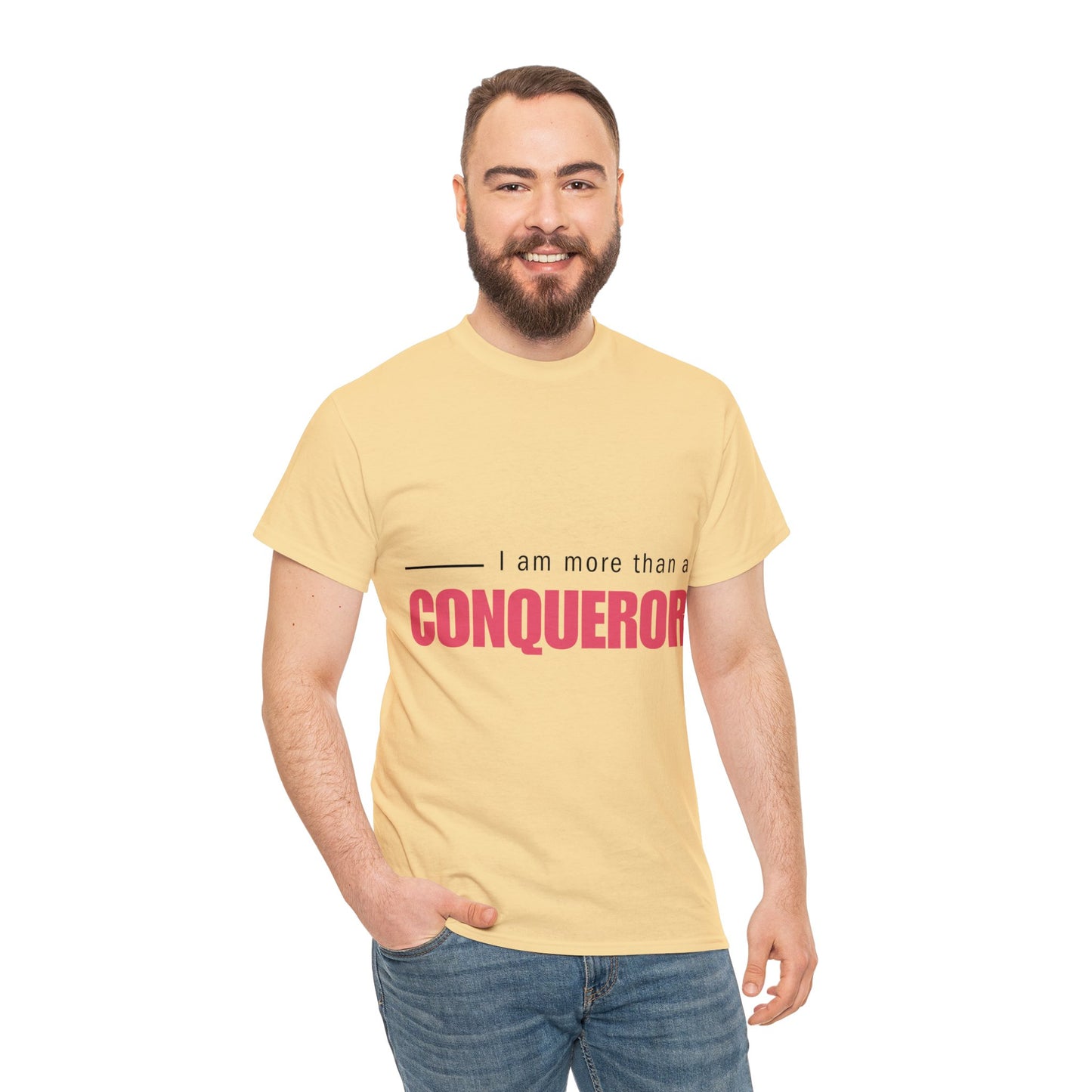 Unisex Heavy Cotton Tee - I am more than a conqueror