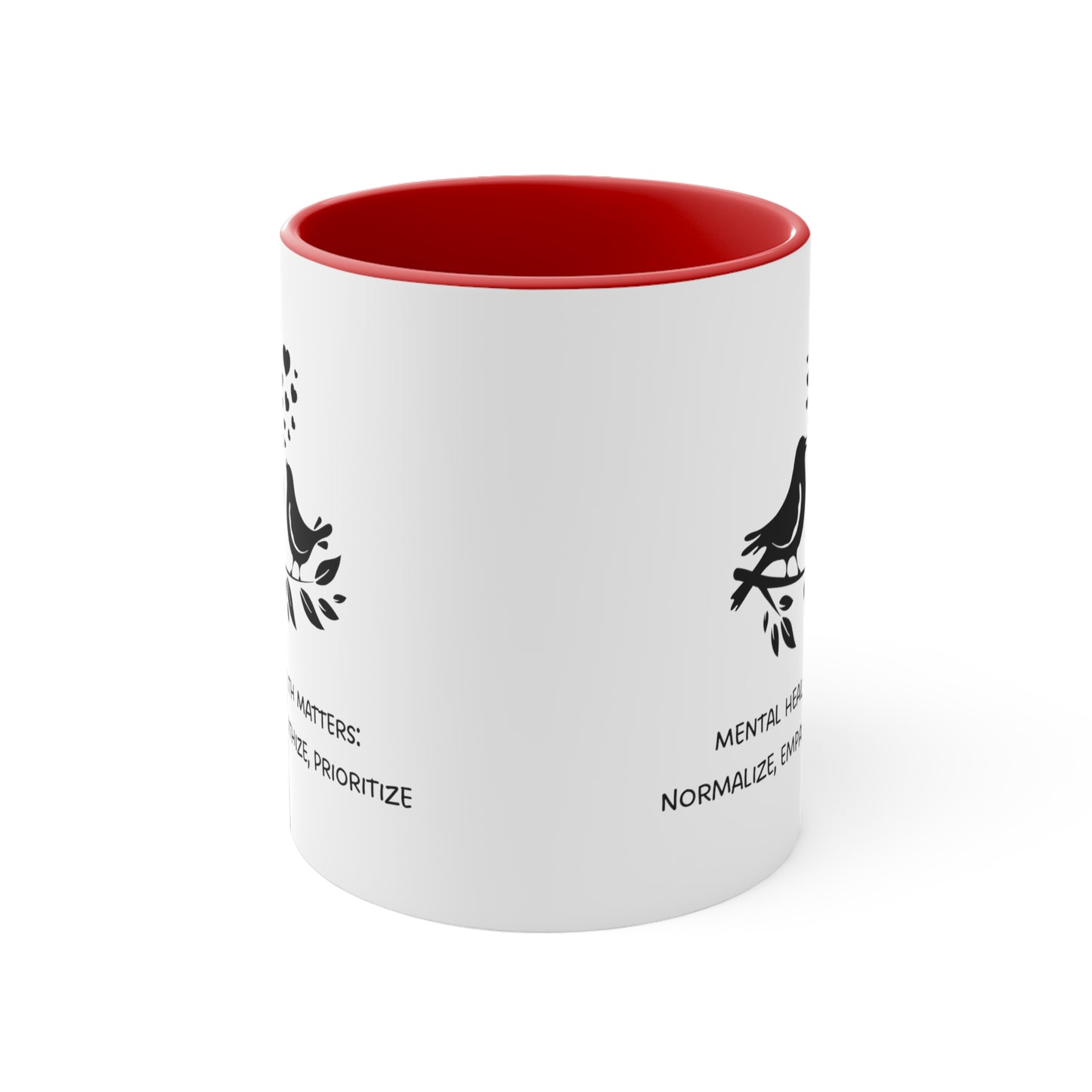 Accent Coffee Mug - Mental Health Matters: Normalize, Empathize, Prioritize