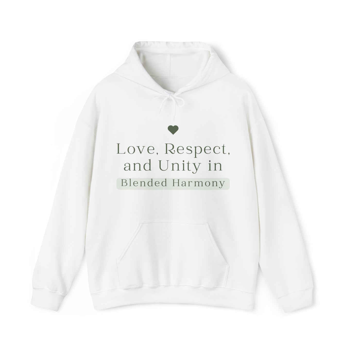 Unisex Hooded Sweatshirt - Love, Respect, and Unity in Blended Harmony