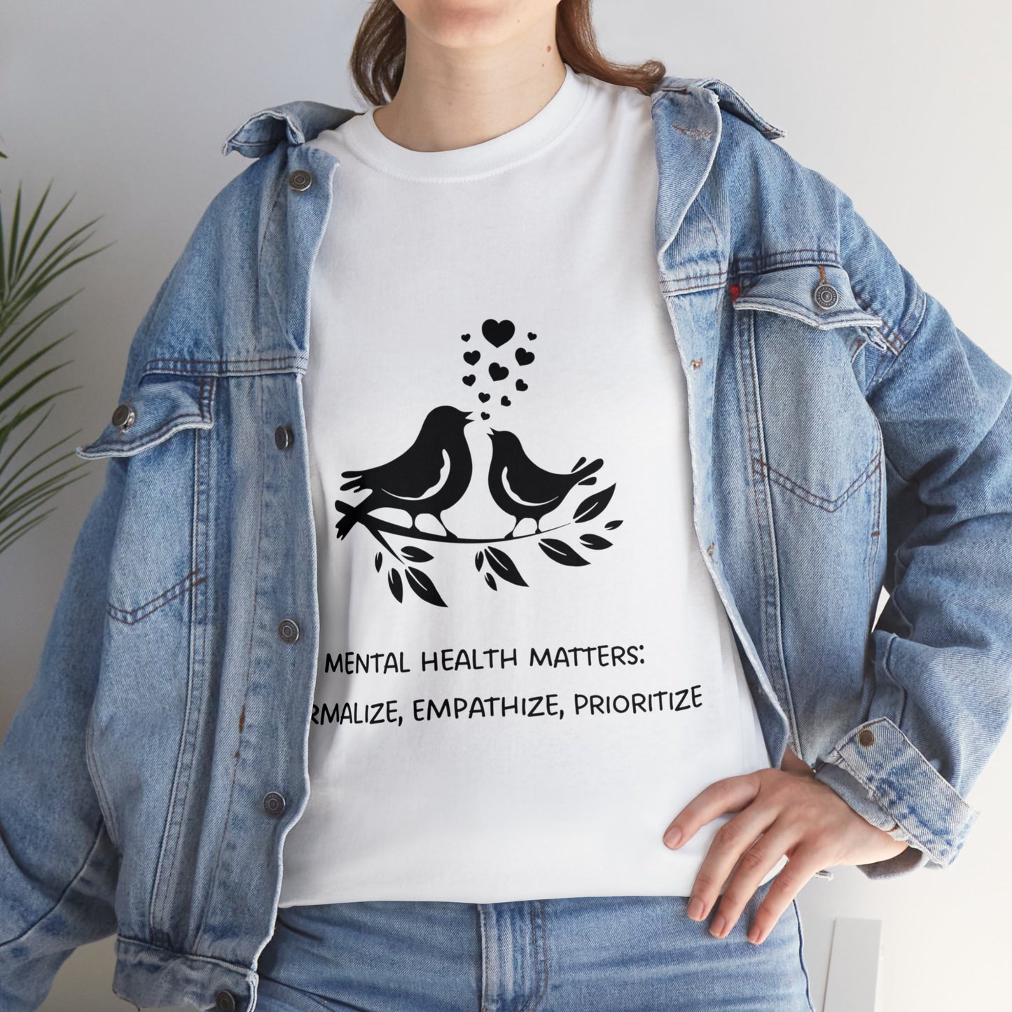 Unisex Heavy Cotton Tee - Mental Health Matters: Normalize, Empathize, Prioritize