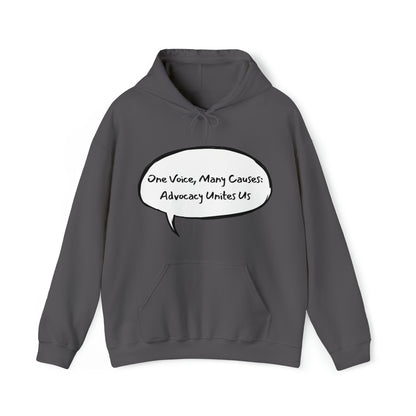 Unisex Hooded Sweatshirt - One Voice, Many Causes: Advocacy Unites Us