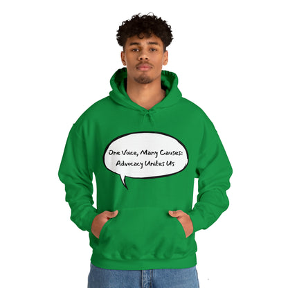 Unisex Hooded Sweatshirt - One Voice, Many Causes: Advocacy Unites Us