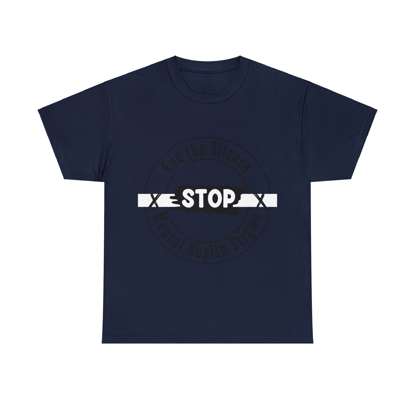 Unisex Heavy Cotton Tee - End the Silence, STOP Mental Health Stigma