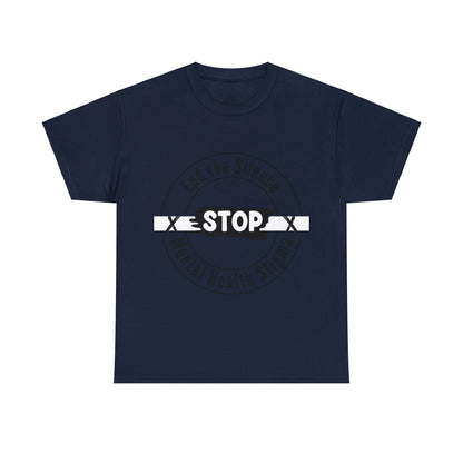 Unisex Heavy Cotton Tee - End the Silence, STOP Mental Health Stigma